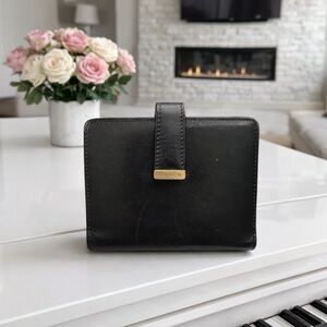 COACH VINTAGE 90’s Black Leather Wallet with Kiss Lock